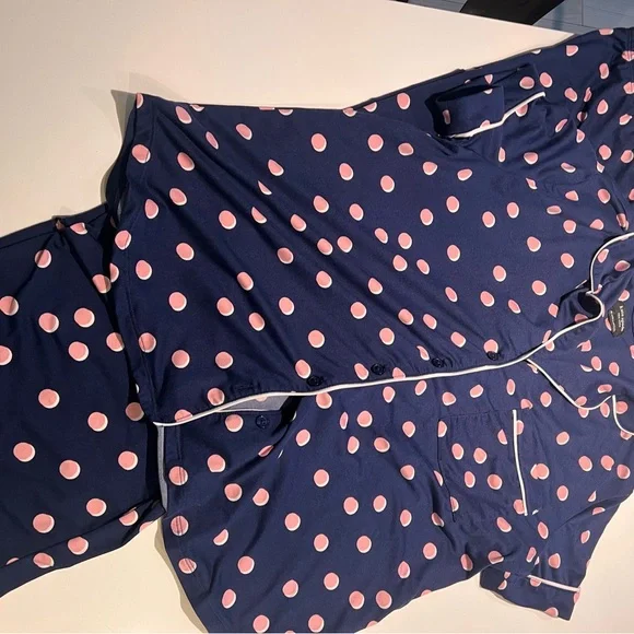 Kate Spade Navy and Pink Womens Pajama Set size M - Picture 4 of 6